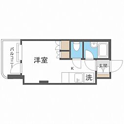 アン・セリジェ弐番館 ワンルームの間取図画像