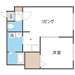 プランノワールAMJ815 1LDKの間取図画像