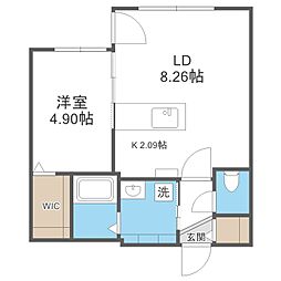 ビッグレジデンス中の島 1LDKの間取図画像