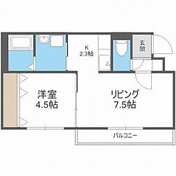 バルボーニN17 1LDKの間取図画像