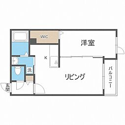 ビッグレジデンス中島公園 1LDKの間取図画像
