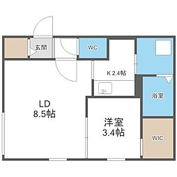 WTB南17 1LDKの間取図画像