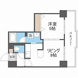 クラッセ近代美術館北 1LDKの間取図画像