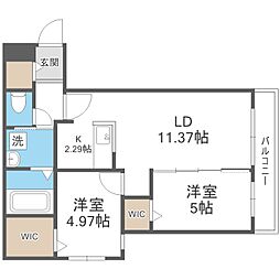 FLYINGHOUSE円山 2LDKの間取図画像
