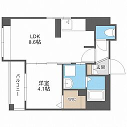 クラッセ大通り東 1LDKの間取図画像