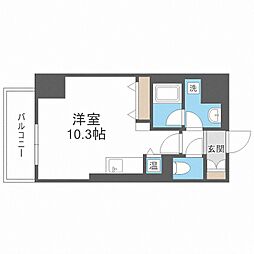 バロンドール ワンルームの間取図画像