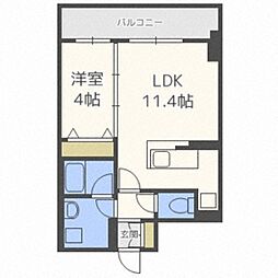 バロンドール 1LDKの間取図画像