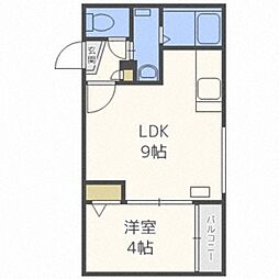 プレシェルト南円山 1LDKの間取図画像