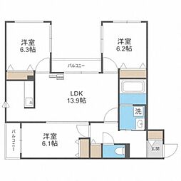 BRAMA南11条 3LDKの間取図画像