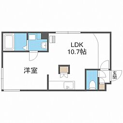 ノルド・フューメ 1LDKの間取図画像