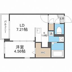 レジデンスキクスイ 1LDKの間取図画像