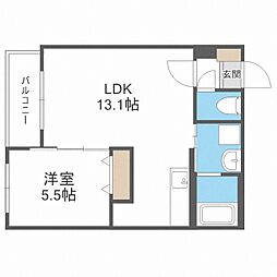 KabayaGardenSAPPORO 1LDKの間取図画像