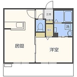 AXIS-FA苗穂 1LDKの間取図画像