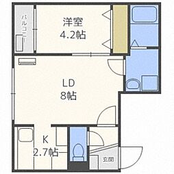 サイト琴似 1LDKの間取図画像