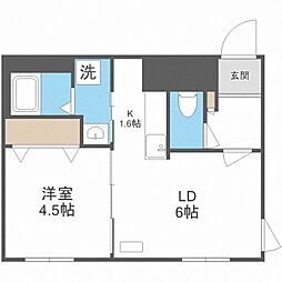 サクラブール栄通 1LDKの間取図画像