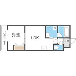 Monaco 1LDKの間取図画像