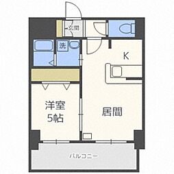サンコート本通ガーデンヒルズ 1LDKの間取図画像