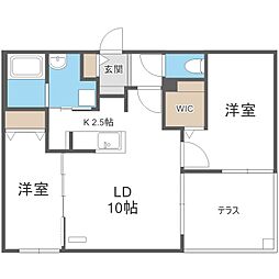 ブランシャール札幌ステーション 2LDKの間取図画像