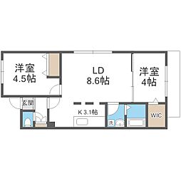 ラコーザ豊平WEST 4階