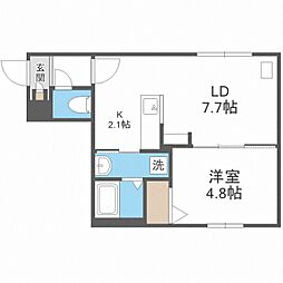 COCOLU 1LDKの間取図画像