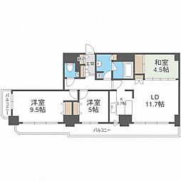 知事公館前タワーレジデンス 3LDKの間取図画像