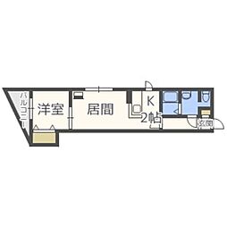 アルバローズ桑園 1LDKの間取図画像