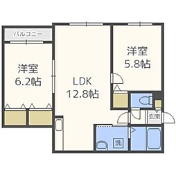 ハピネス八軒 2階