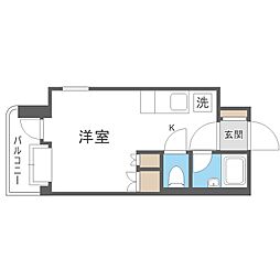 アン・セリジェ弐番館 ワンルームの間取図画像