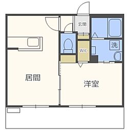 AXIS-FA苗穂 1LDKの間取図画像