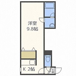 リー・スペース新道東3 1Kの間取図画像