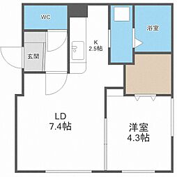 アーティサーラ 1LDKの間取図画像