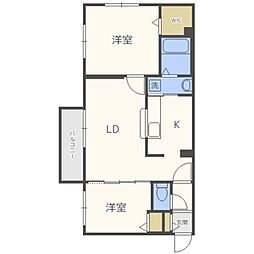 シティレジデンス北円山 2LDKの間取図画像