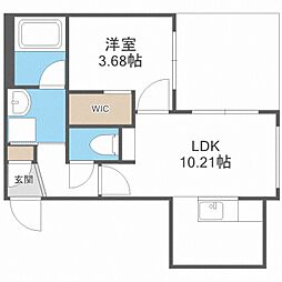 札幌市中央区南十一条西13丁目マンション 1LDKの間取図画像