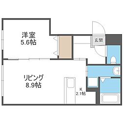 札幌市中央区大通西22丁目マンション 1LDKの間取図画像