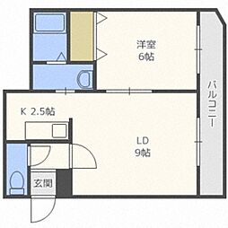 クラリス琴似 1LDKの間取図画像