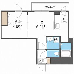 RITZGRANDE東札幌 1LDKの間取図画像