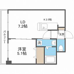 サンライトシティ豊平 1LDKの間取図画像