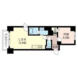コモド22 1LDKの間取図画像