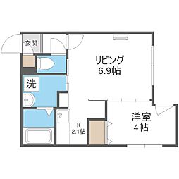 ハーネス宮の沢 1LDKの間取図画像