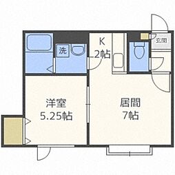 ラピスラズリ 1LDKの間取図画像