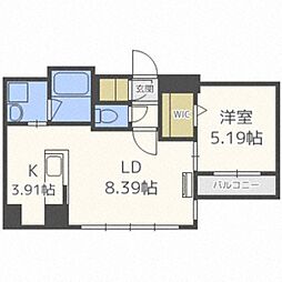 HGSノース23 1LDKの間取図画像