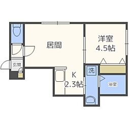 ヴィバーチェ麻生 1LDKの間取図画像