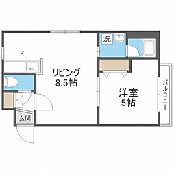 ノヴァ発寒南 1LDKの間取図画像