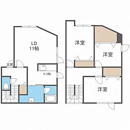 シエル北野 2階3LDKの間取り