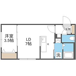 レジデンス円山北 1LDKの間取図画像