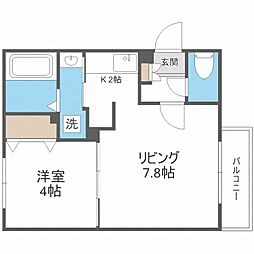 ラヴィベル澄川 4階1LDKの間取り