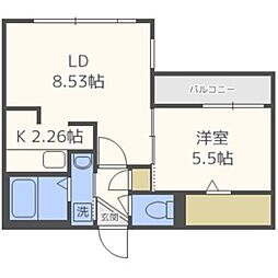 ＬＩＥＮ　Ｎ9 4階1LDKの間取り