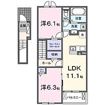 香川県高松市仏生山町甲（賃貸アパート2LDK・2階・58.60㎡） その2