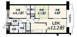 ファミールハイツ京都伏見ステージ1 3LDKの間取図画像