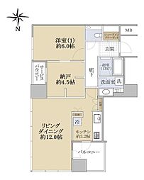 堂島ザ・レジデンスマークタワー 1SLDKの間取図画像